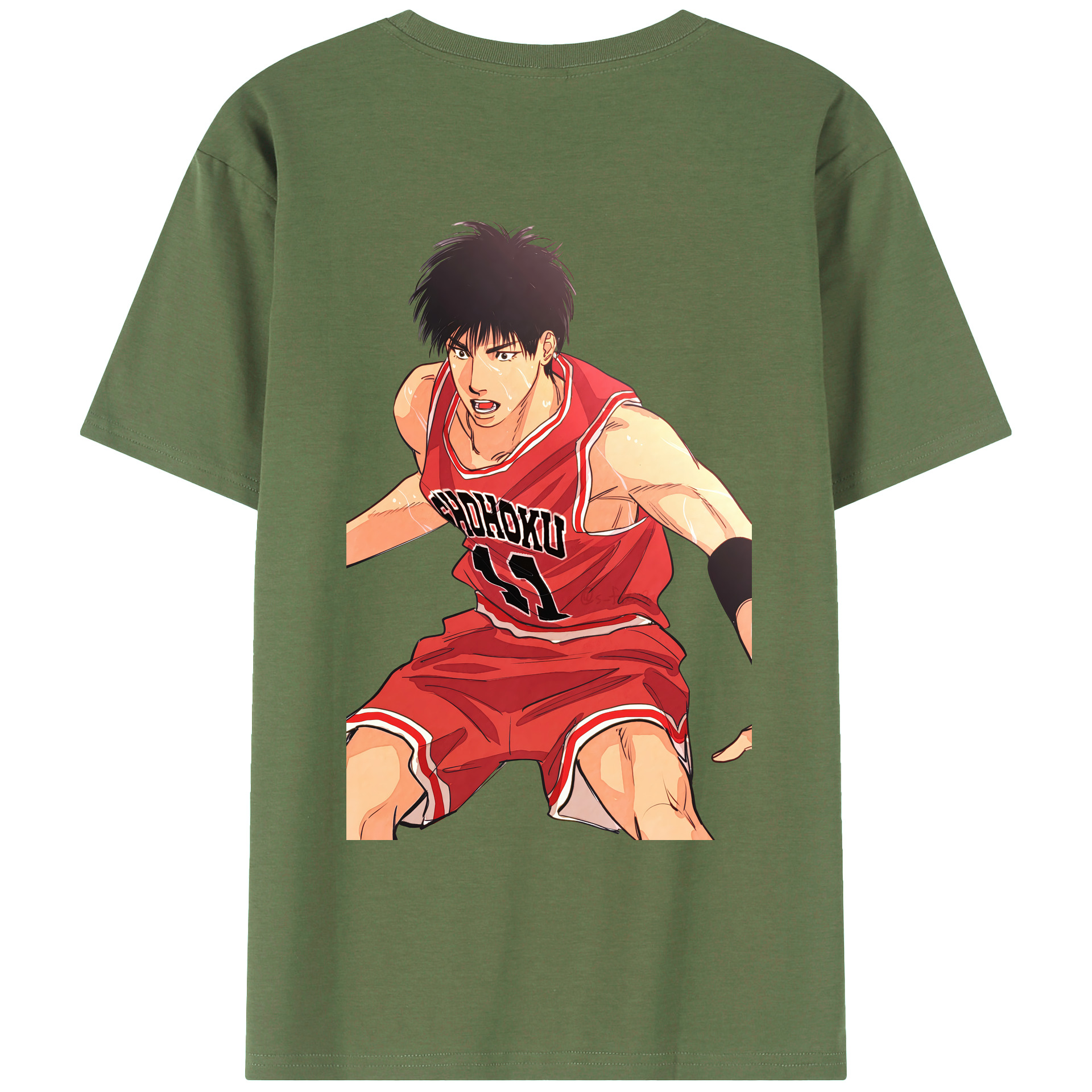 （画像用） SLAM DUNK／スラムダンク 綿100％ メンズ半袖Tシャツ（バックプリント） 通気性